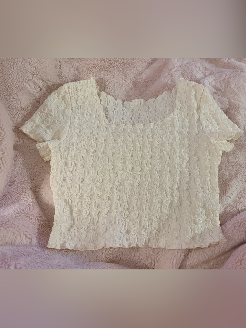 Y2K style bubble shirt crop top baby tee